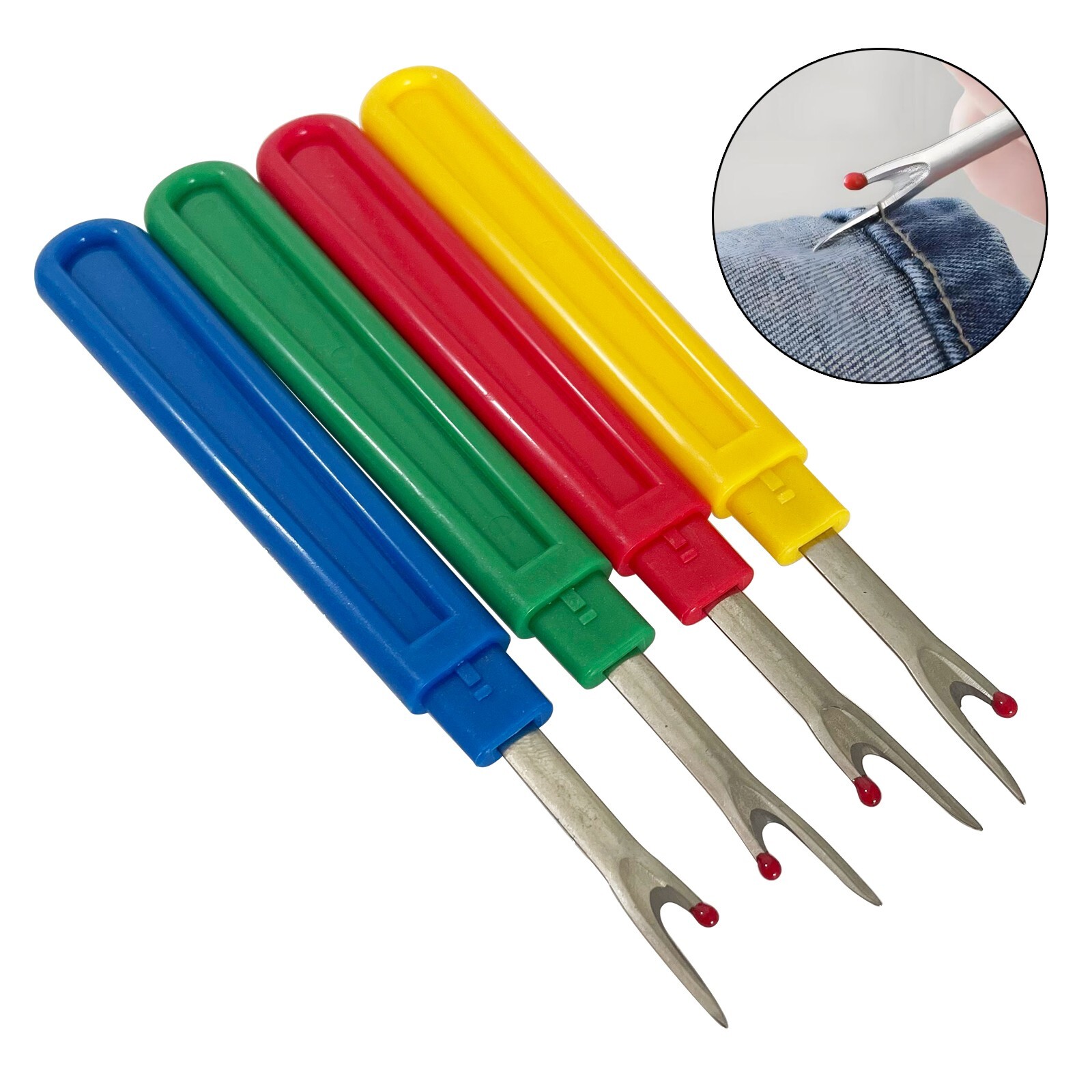 4pcs Handle Seam Ripper Stitch Unpicker Thread Cutter DIY Remover Sewing Tool