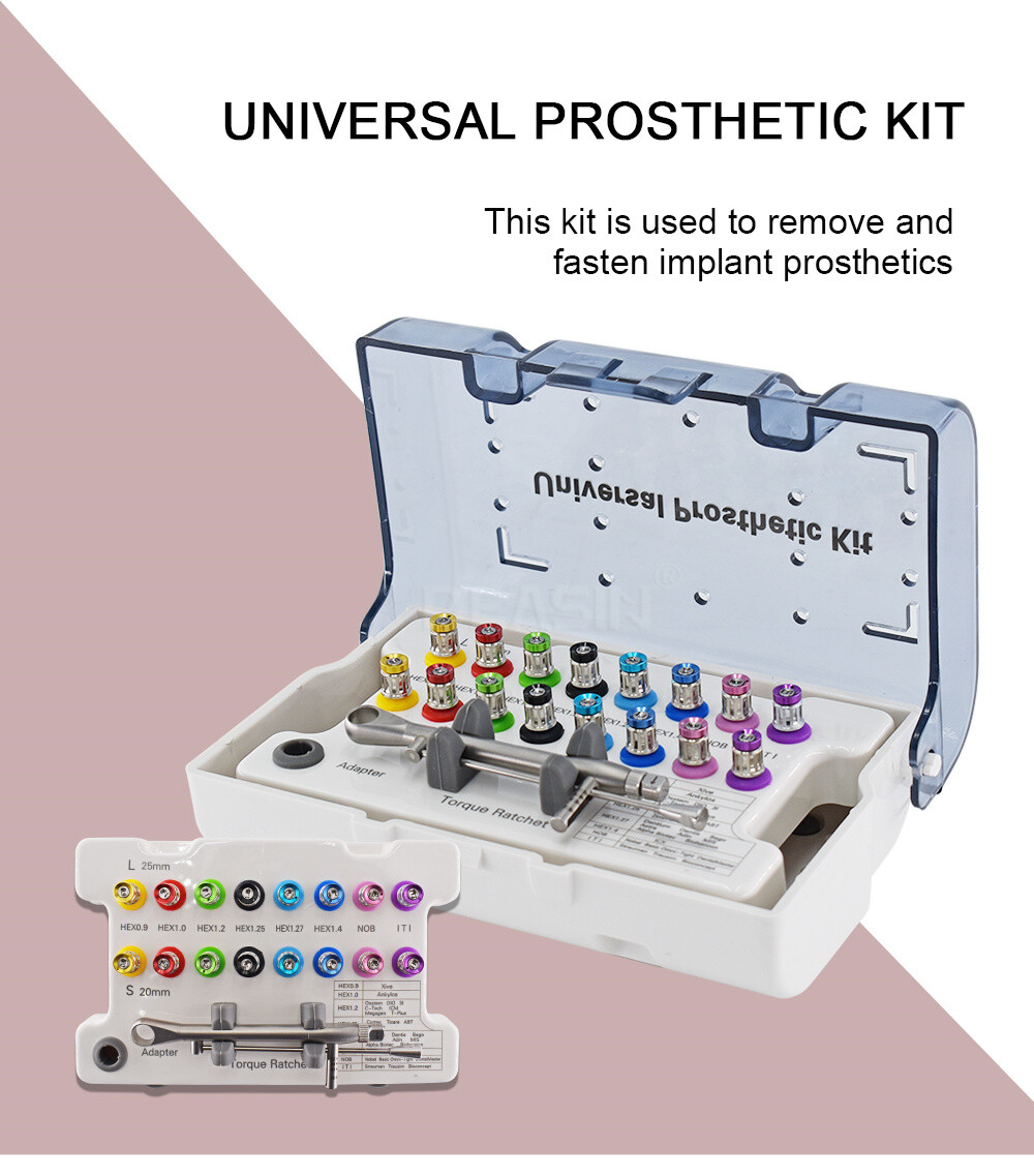 UPS Dental Universal Implant Prosthetic Kit Torque Wrench Screw Drivers Remover