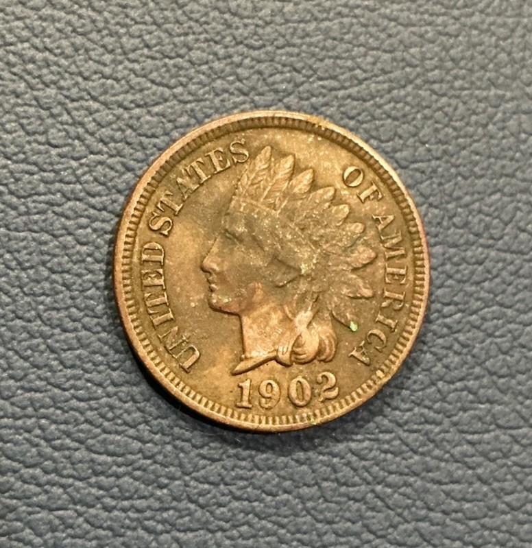 1902 Indian Head Cent - Vintage Cent - Dark Patina