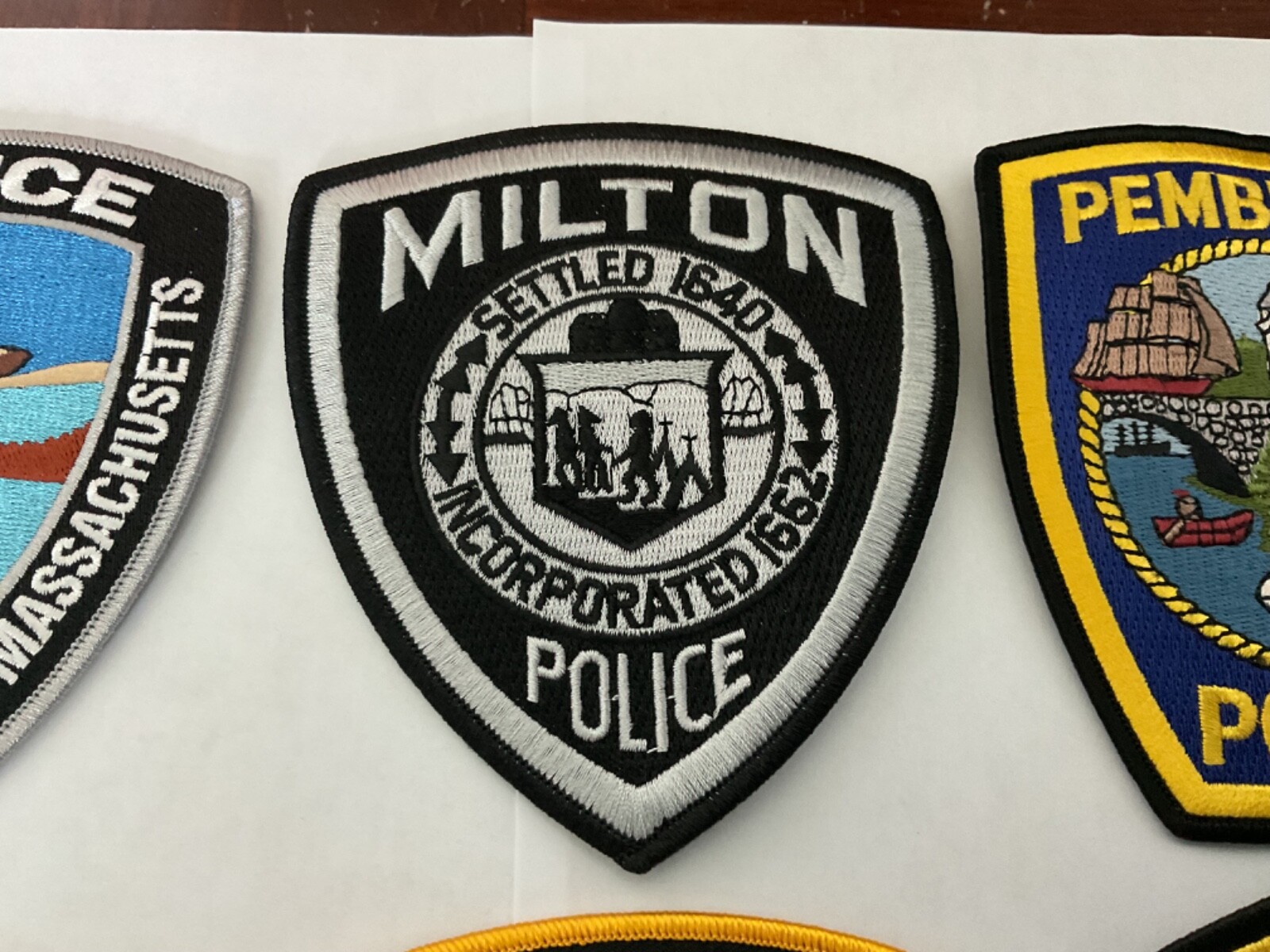 Massachusetts Police LawEnforcement collectable patches new full size 6 titles