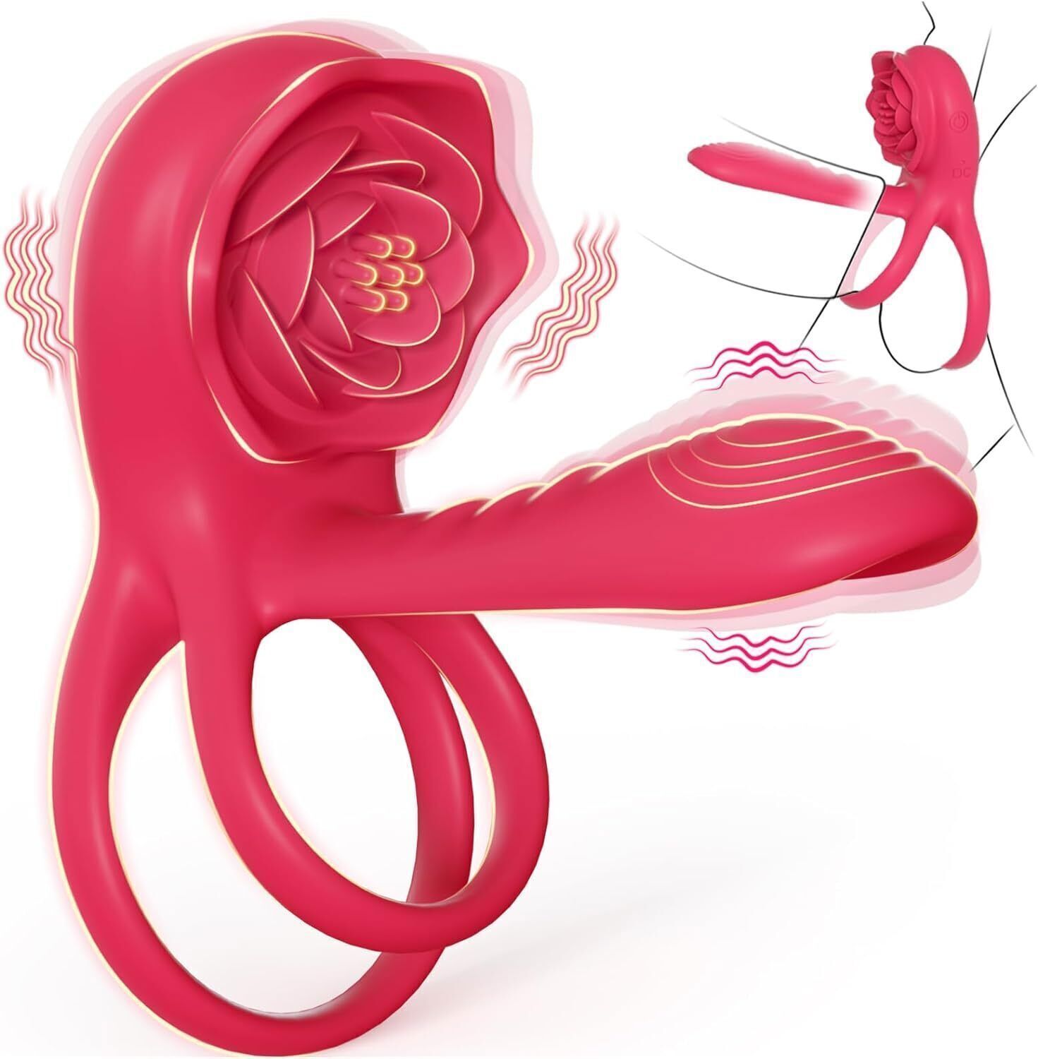 Male Penis Cock Ring Vibrator G-spot Dildo Massager Sex Toys for Men Couples US