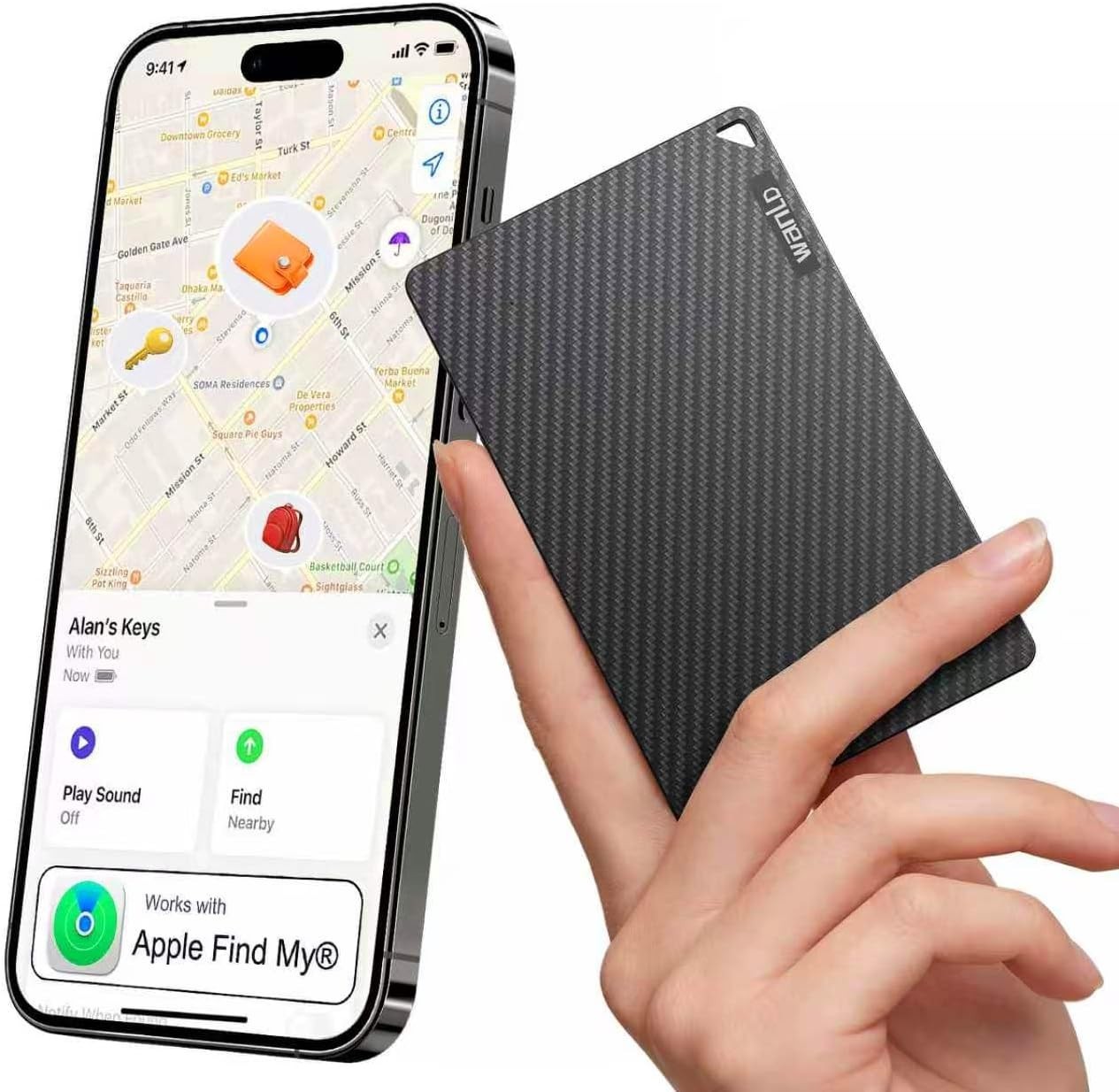 [Apple MFi Certified] Wallet Tracker Card for Apple Find My, 5+ Year Battery,