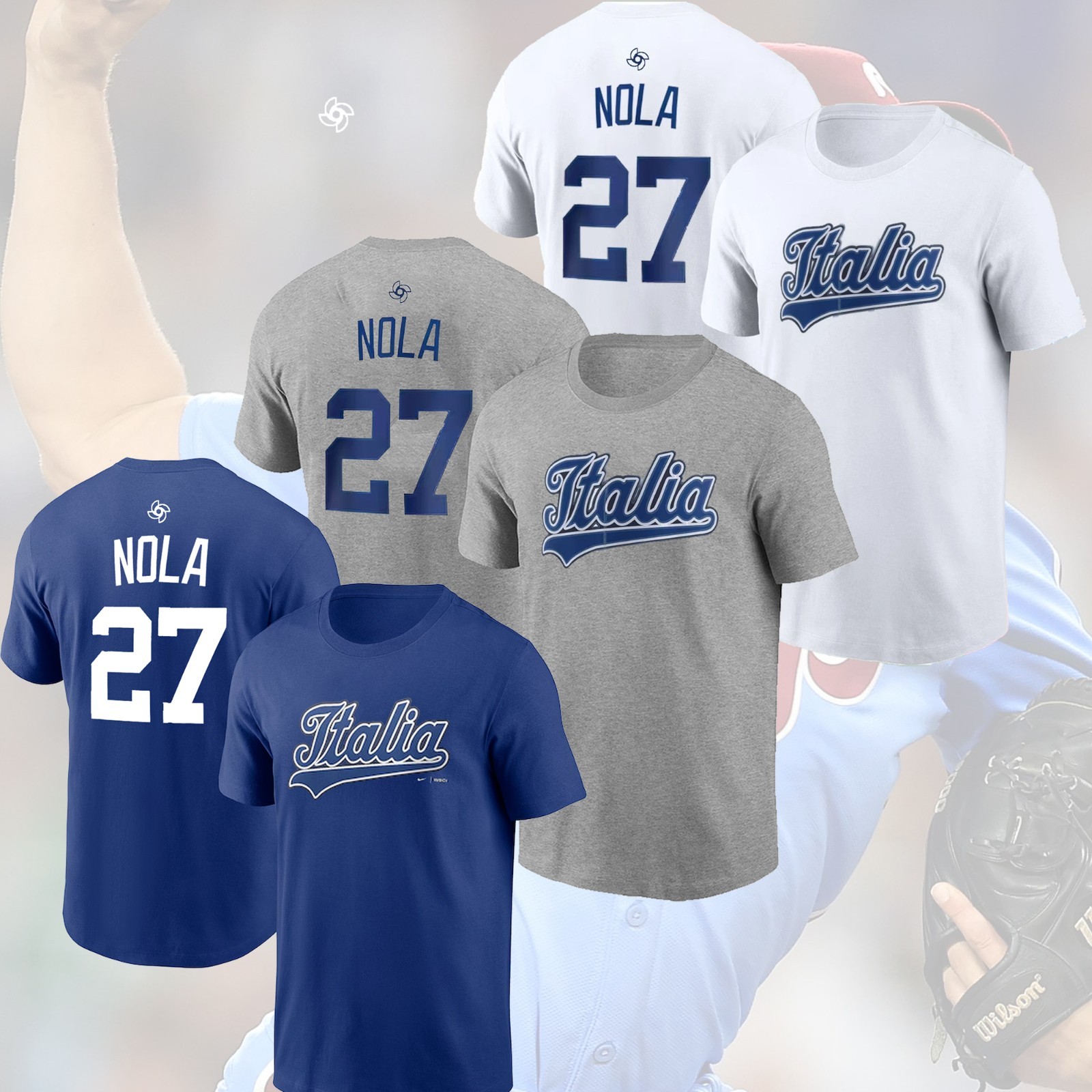 HOT ! Aaron Nola #27 Italy Team 2026 World Baseball Classic Name & Number Gifts