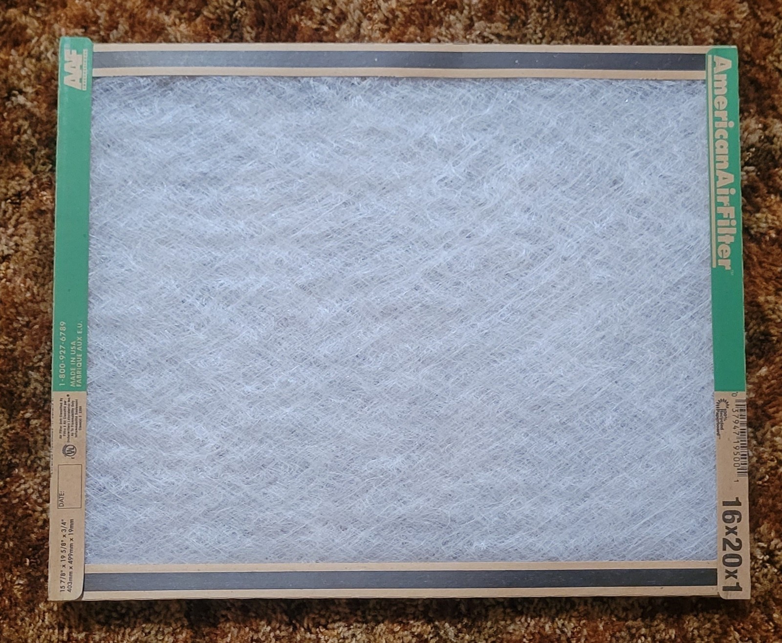Furnace Air Filter / 16"X20"X1" / Fiberglass #220-500-051