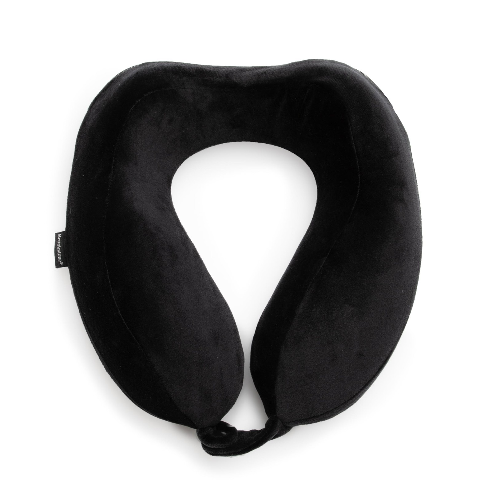Brookstone Neck Travel Pillow - Lightweight Contoured Memory One Size, Black