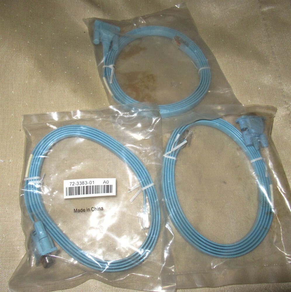 Lot of 3 Cisco RJ-45 to DB-9 Router Console Cable p/n 72-3383-01