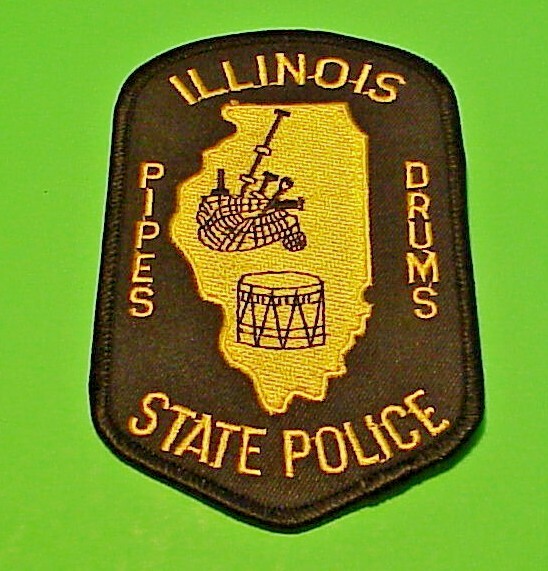 ILLINOIS  STATE POLICE  PIPES & DRUMS  5"  POLICE PATCH  FREE SHIPPING!!!