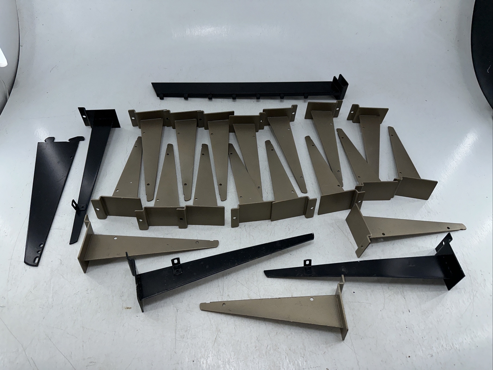 Lot of Assorted Metal Shelf Brackets for Wire Grid and Slat Grid Panels