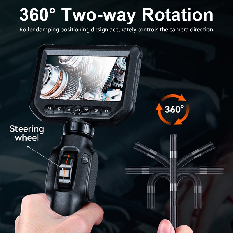 Two-Way Articulating Borescope Teslong Industrial Endoscope Inspection Camera