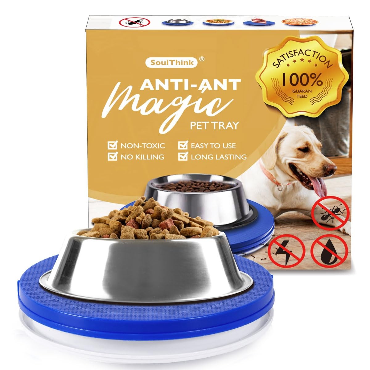 ® Ant Proof Cat Dog Bowl Tray - New Innovation Anti Ant Pet Food Dish Indoor ...
