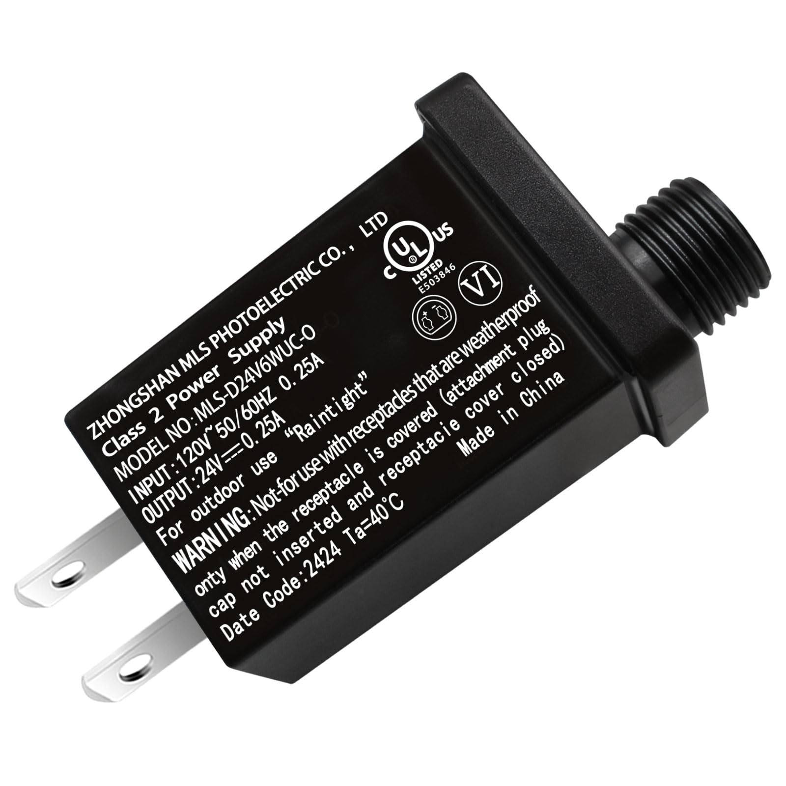 24V 6W Class 2 Power Supply LED Transformer For Christmas String Lights