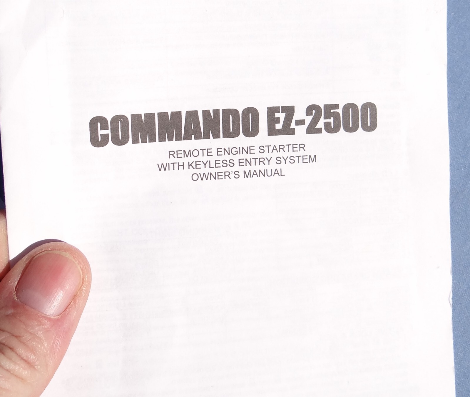 Commando EZ-2500 Remote Engine Starter System w/Keyless Entry Fobs Unused