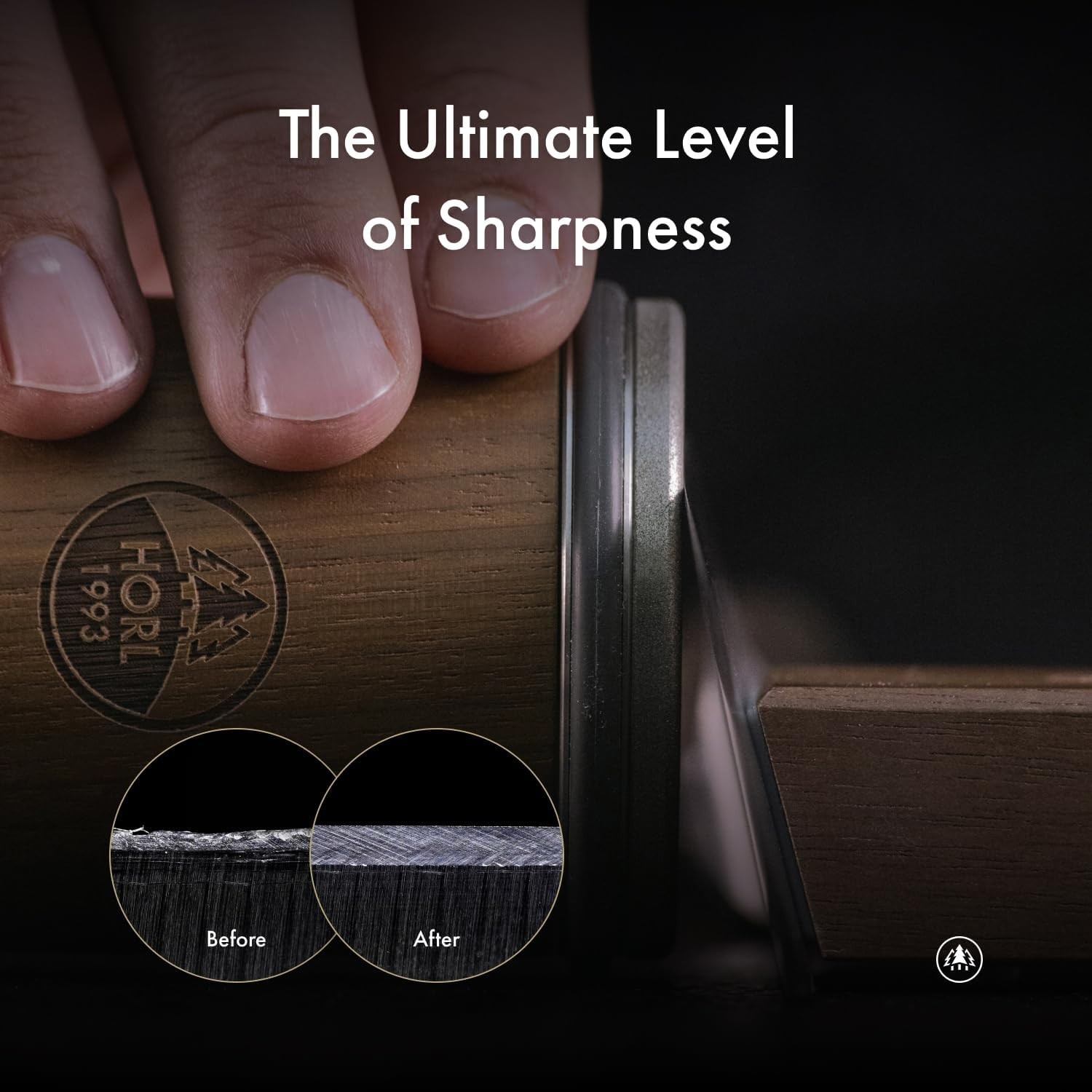 2 Walnut Rolling Knife Sharpener - Kitchen Knife Sharpener for Razor Sharp Edges