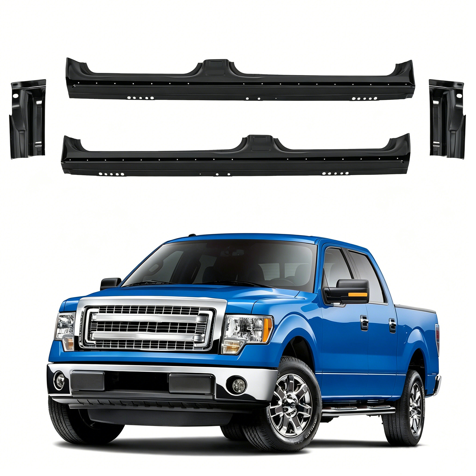 For Ford Pickup F150 2009-2014 Crew Cab Rocker Panels and Cab Corners 4 Dr Lh Rh