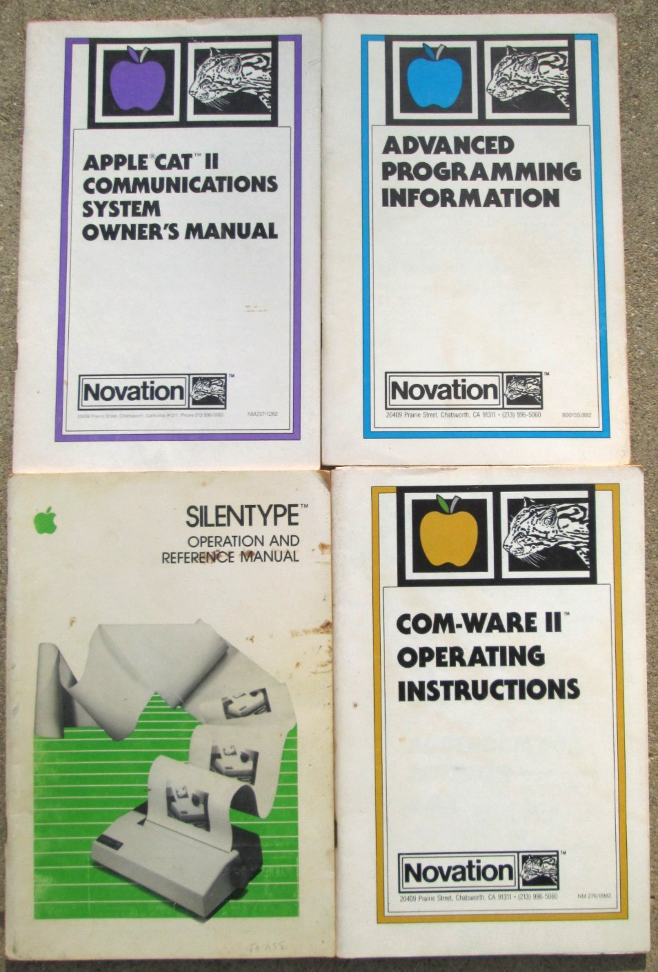 Lot of 4 1980-1982 Apple Silentype Printer & Novation Cat II Owner's Manuals