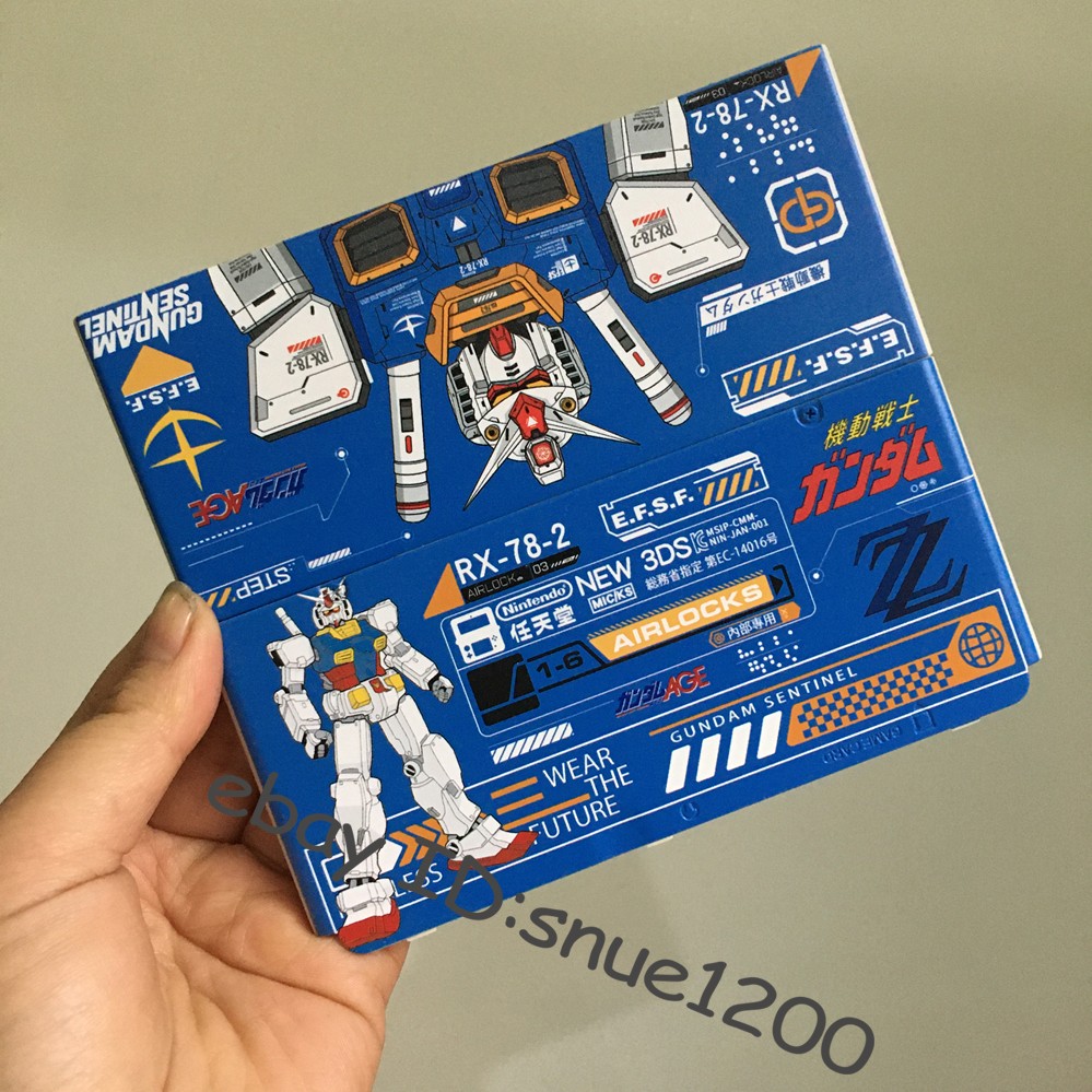 Mobile Suit Gundam Nintendo NEW 3DS Console Replacement Shell Cover case Rare!