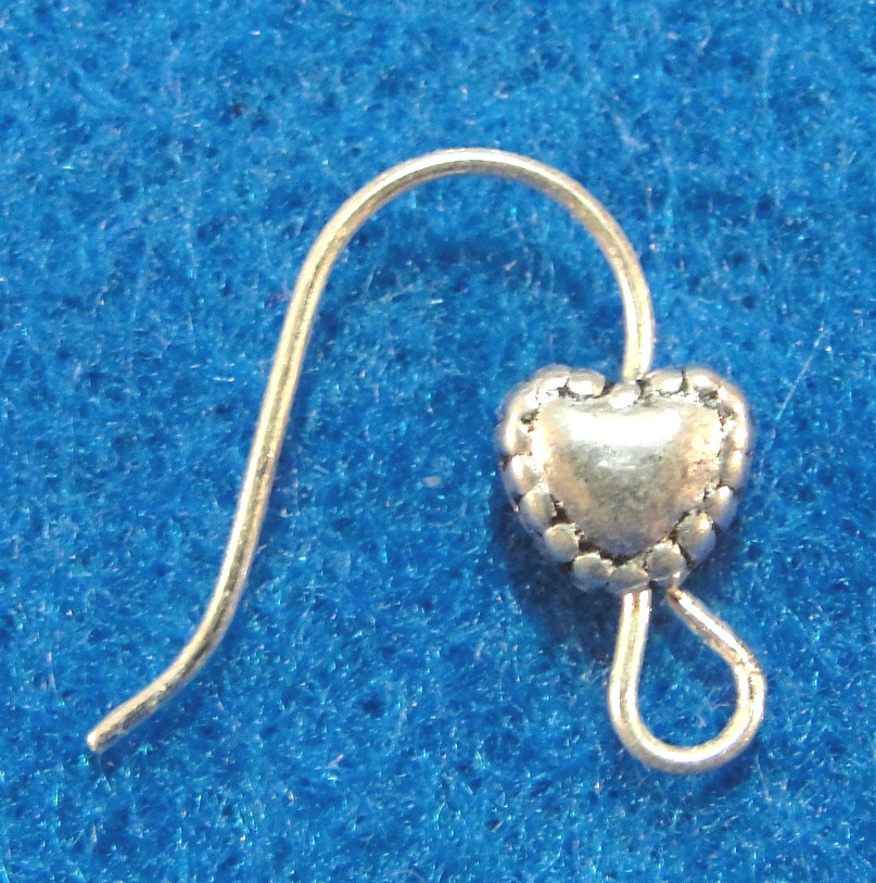 10Pcs (5 Pair) Tibetan Silver HEART Earring Hooks Earwires  Jewelry Findings E41
