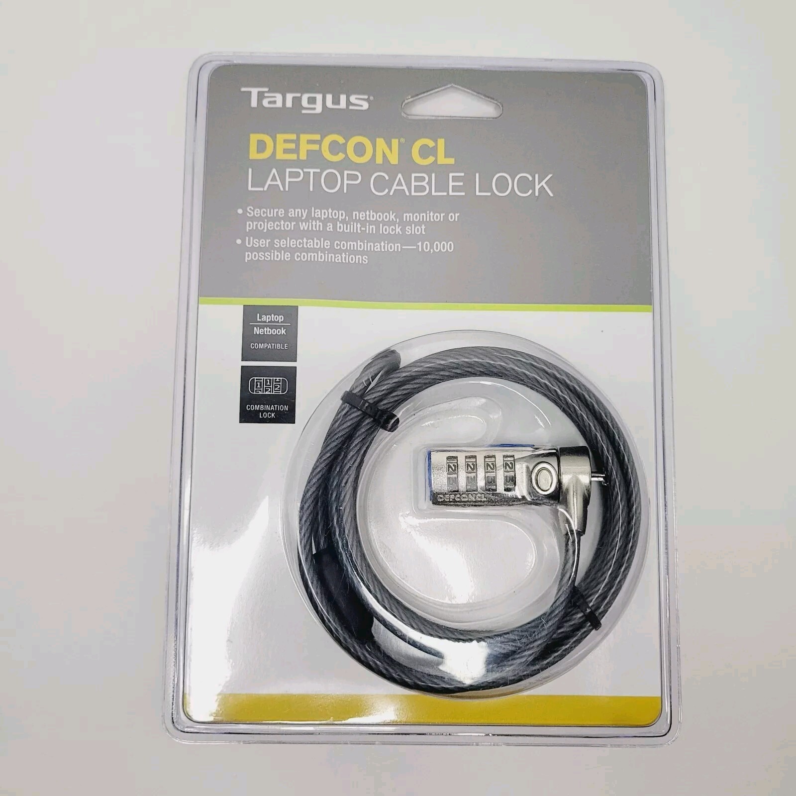 TARGUS Laptop Lock Defcon Combination Cable Netbook Monitor Projector 6.5 FT