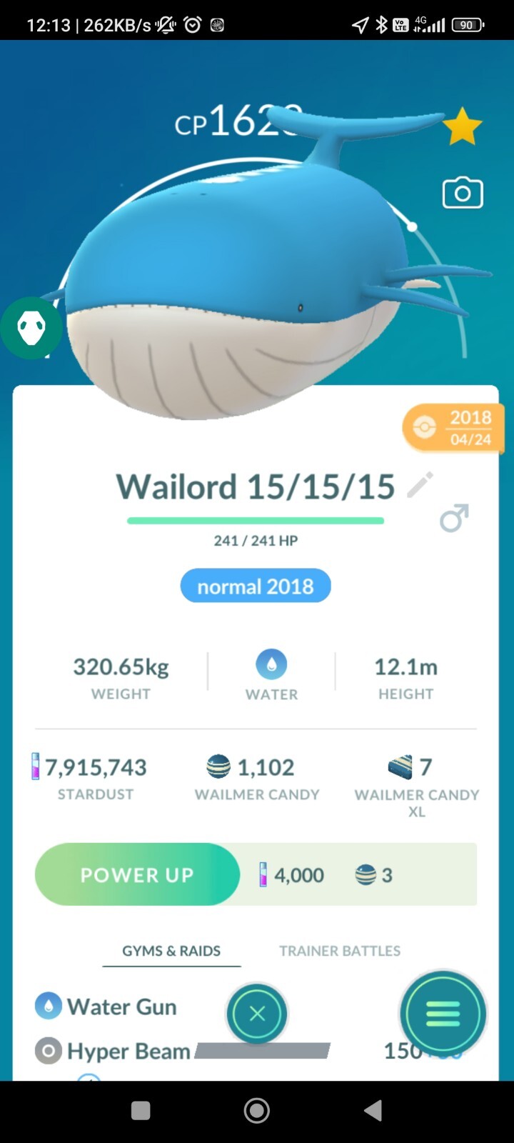 Wailord ( Caught In 2018 ) Pokemon Tr@de Go