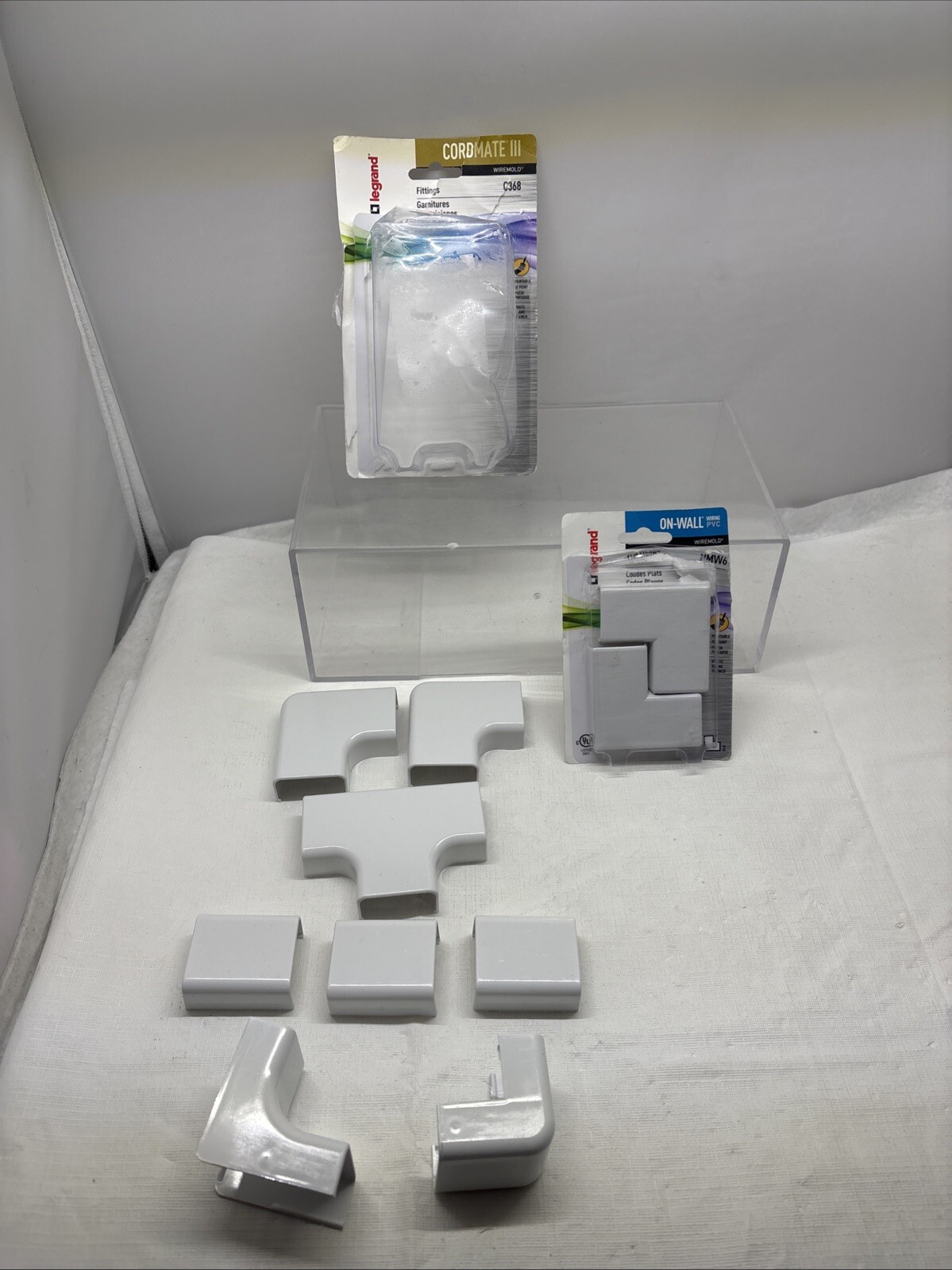 10 PC TOTAL Legrand Self-Adhesive Fitting Pack Plastic White C368 + NMW6 B10