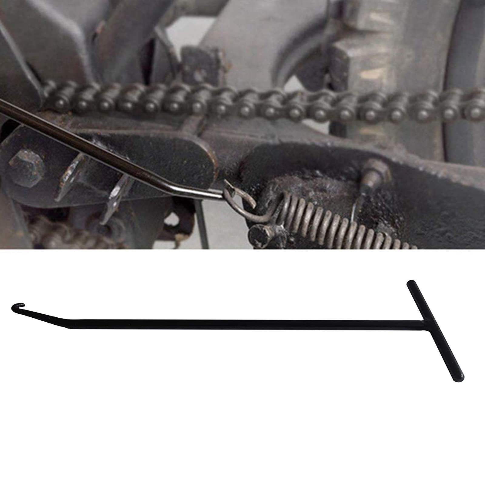 P1TOOLS 10 In/25 cm Exhaust Spring Puller Tool, T-Handle Hook Remover black