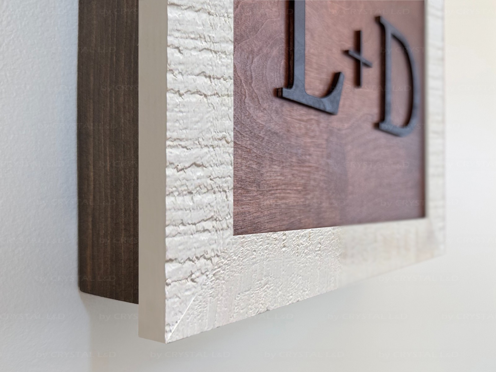 Hidden Gun Storage Wall Art – Personalized Concealment Case 3D Initials *WHITE