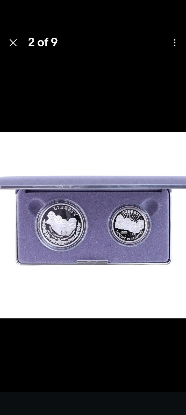 US Mint 1991 Prestige Proof 7 Coin Set Mount Rushmore Commemorative Silver $1