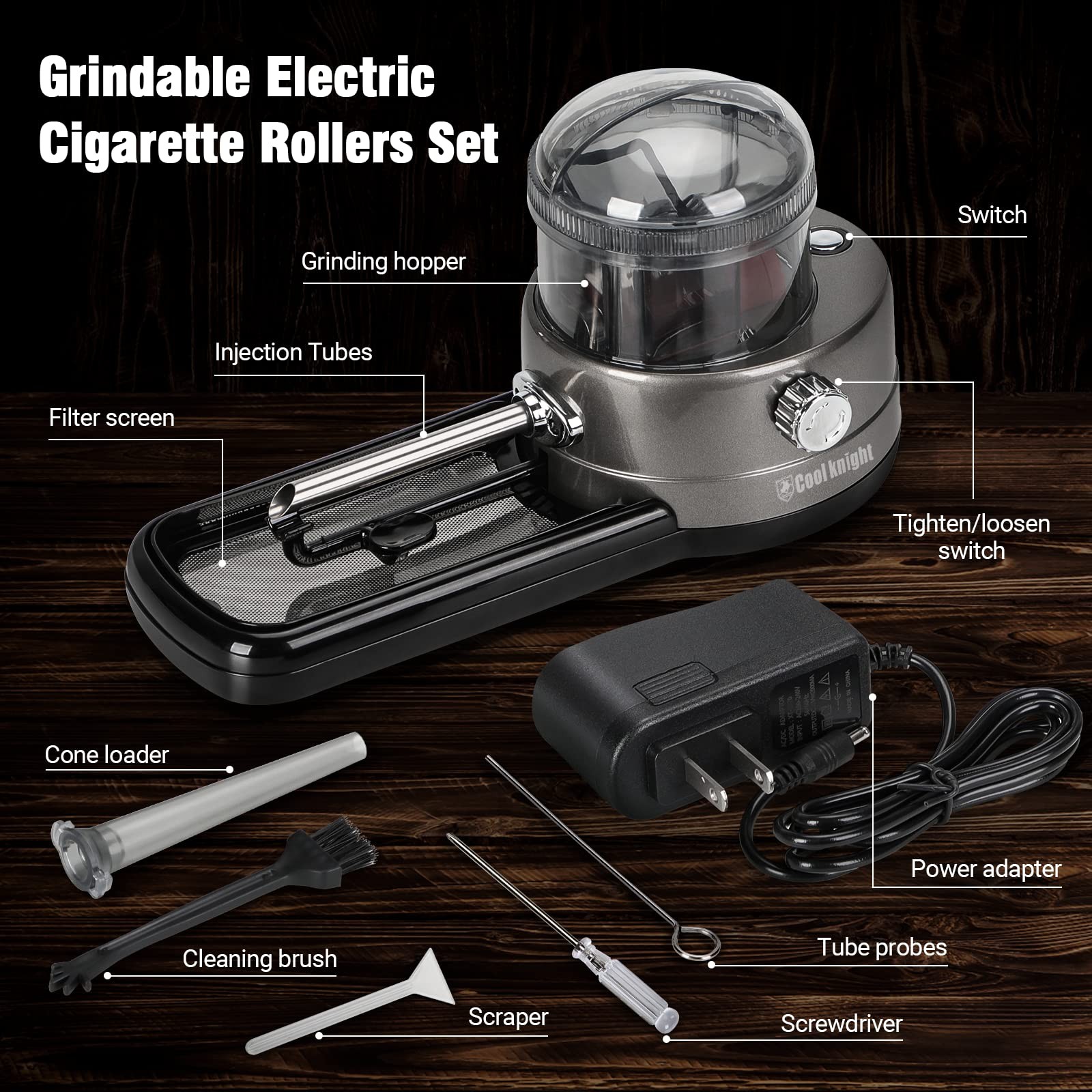 Electric Cigarette Rolling Machine Portable Injector Machine Can Grind