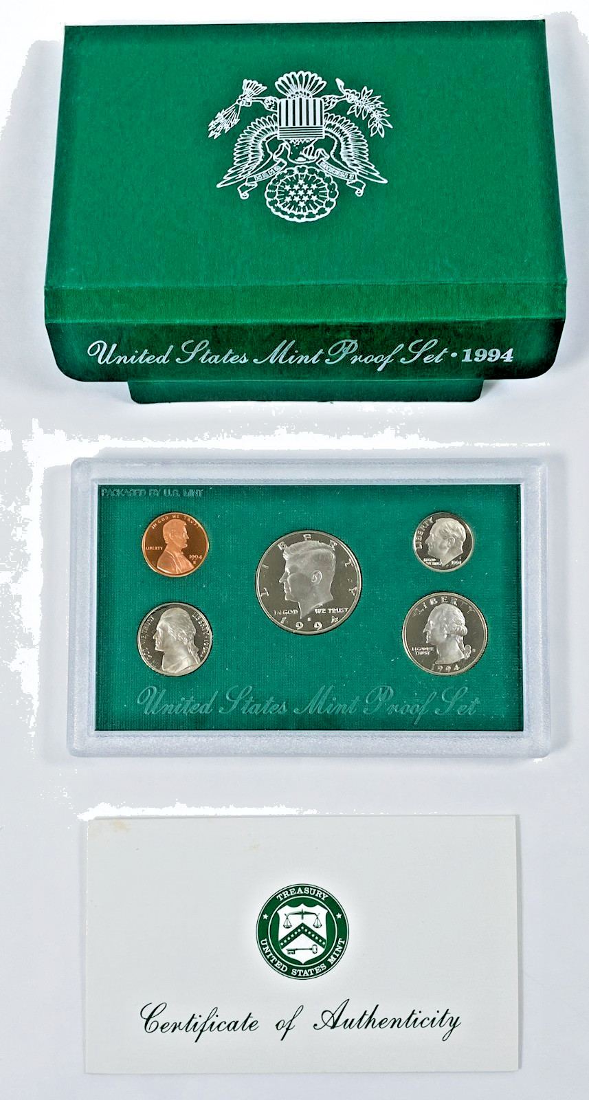 1995-S United States Mint CLAD 5 Coin Proof Set In OGP With COA COMPLETE!