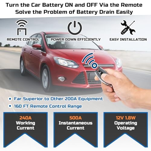 Remote Battery Disconnect Switch 12v, 240A, Upgrade Smart Side Installation