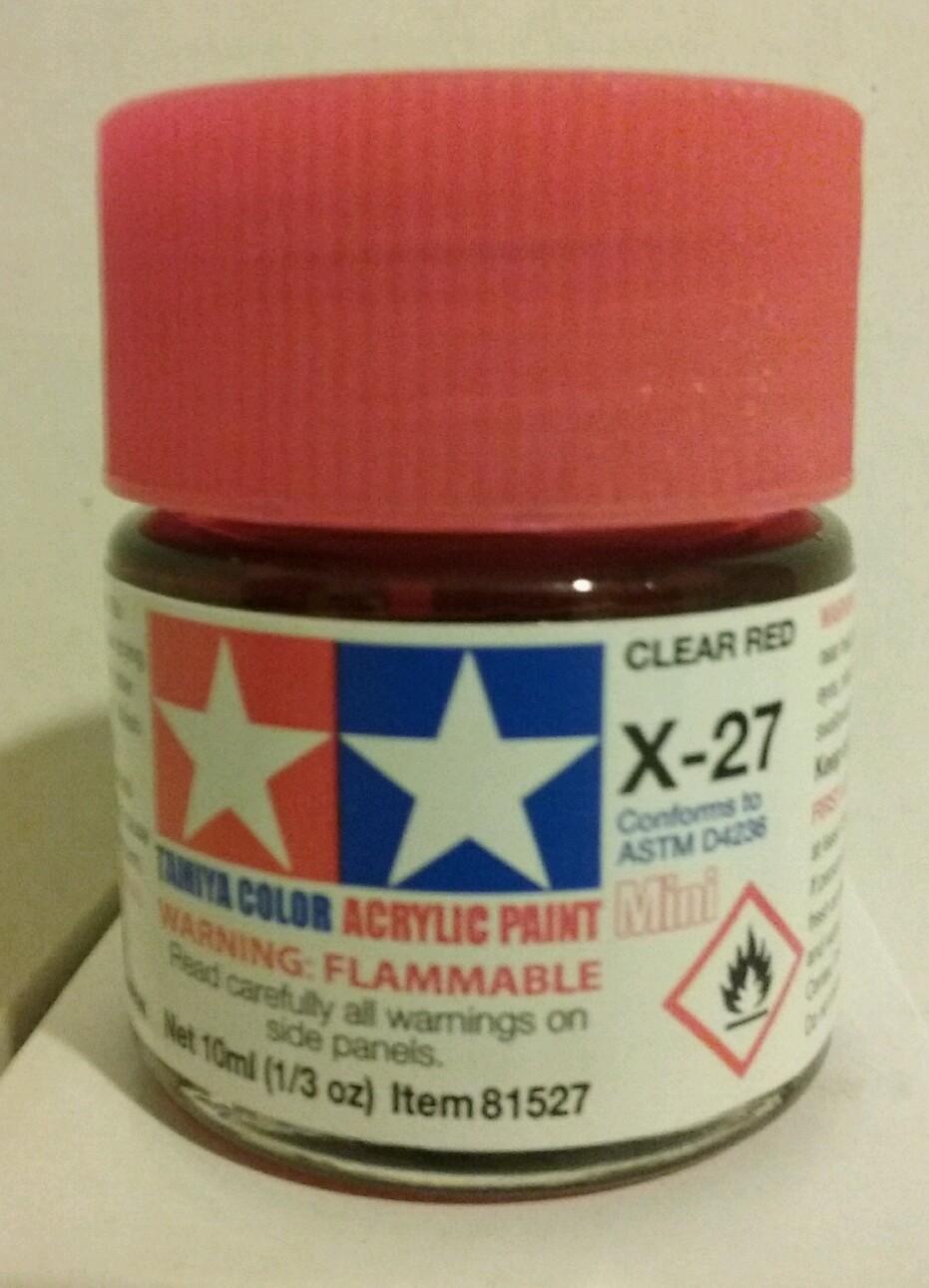 Tamiya acrylic paint X-27 Clear red. 10ml Mini.