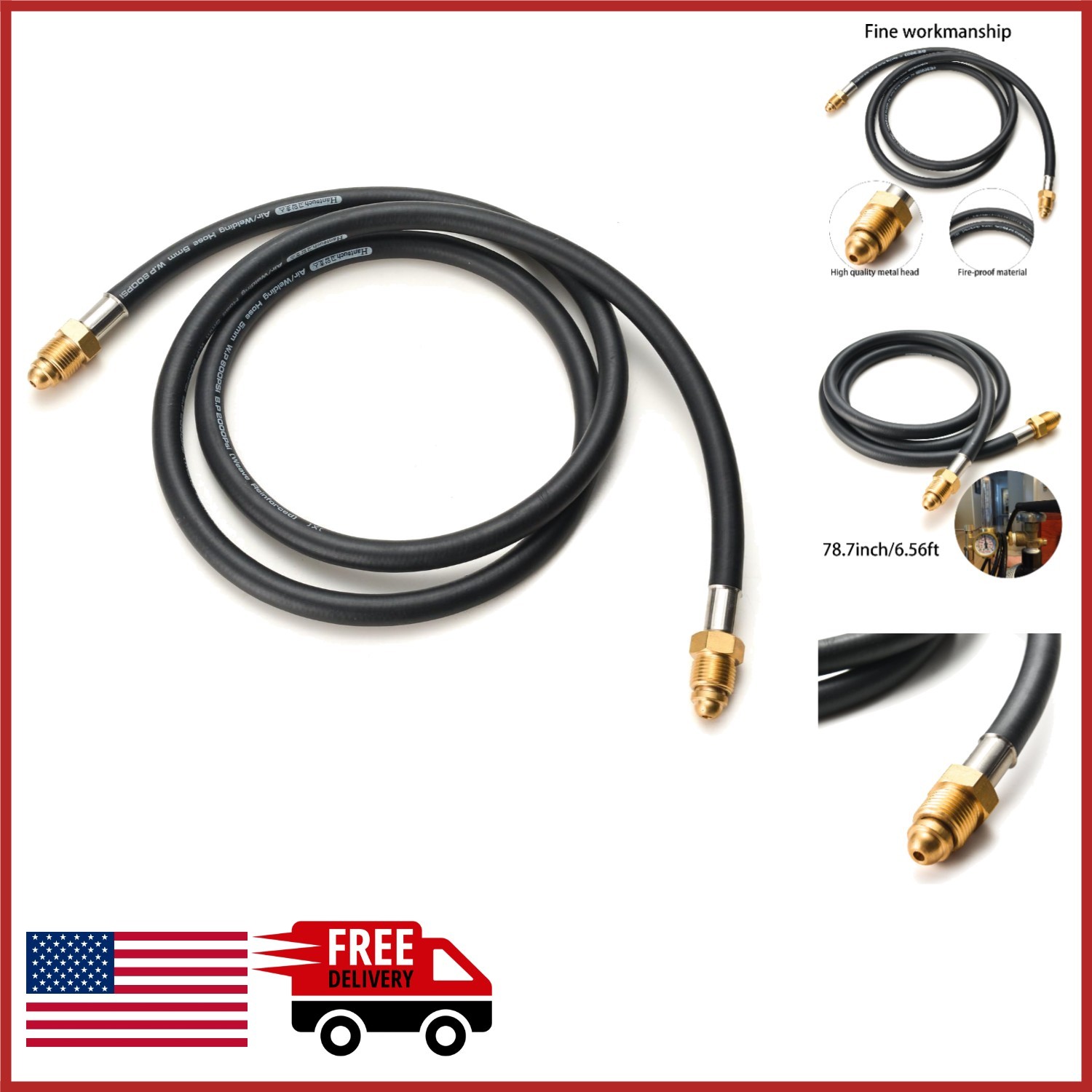 Flow Meter Regulator Hose for Argon CO2 6.56ft Compatible with Welders