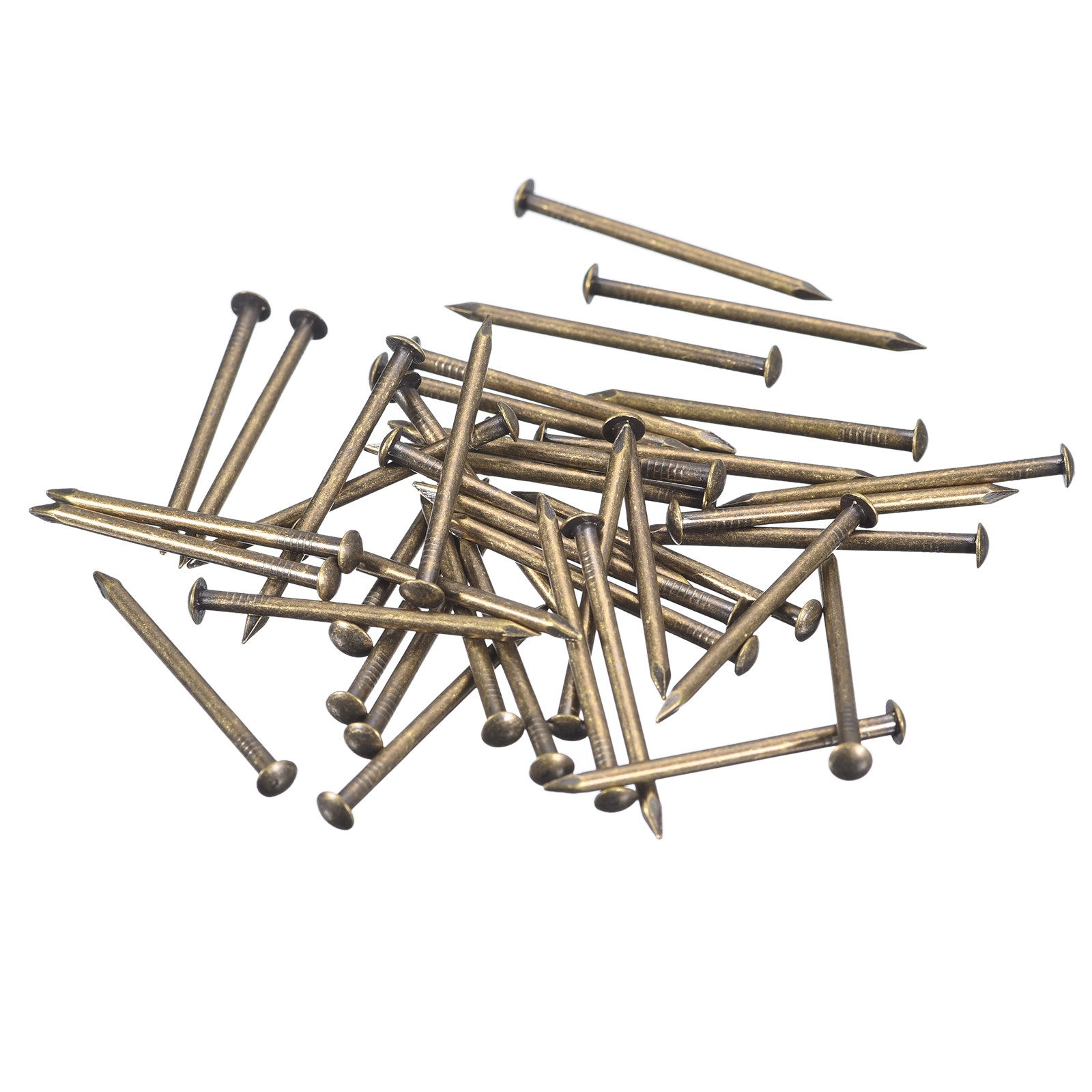 35Pcs Small Tiny Nails 1.5x25mm Brass Round Head Nail Hardware Bronze