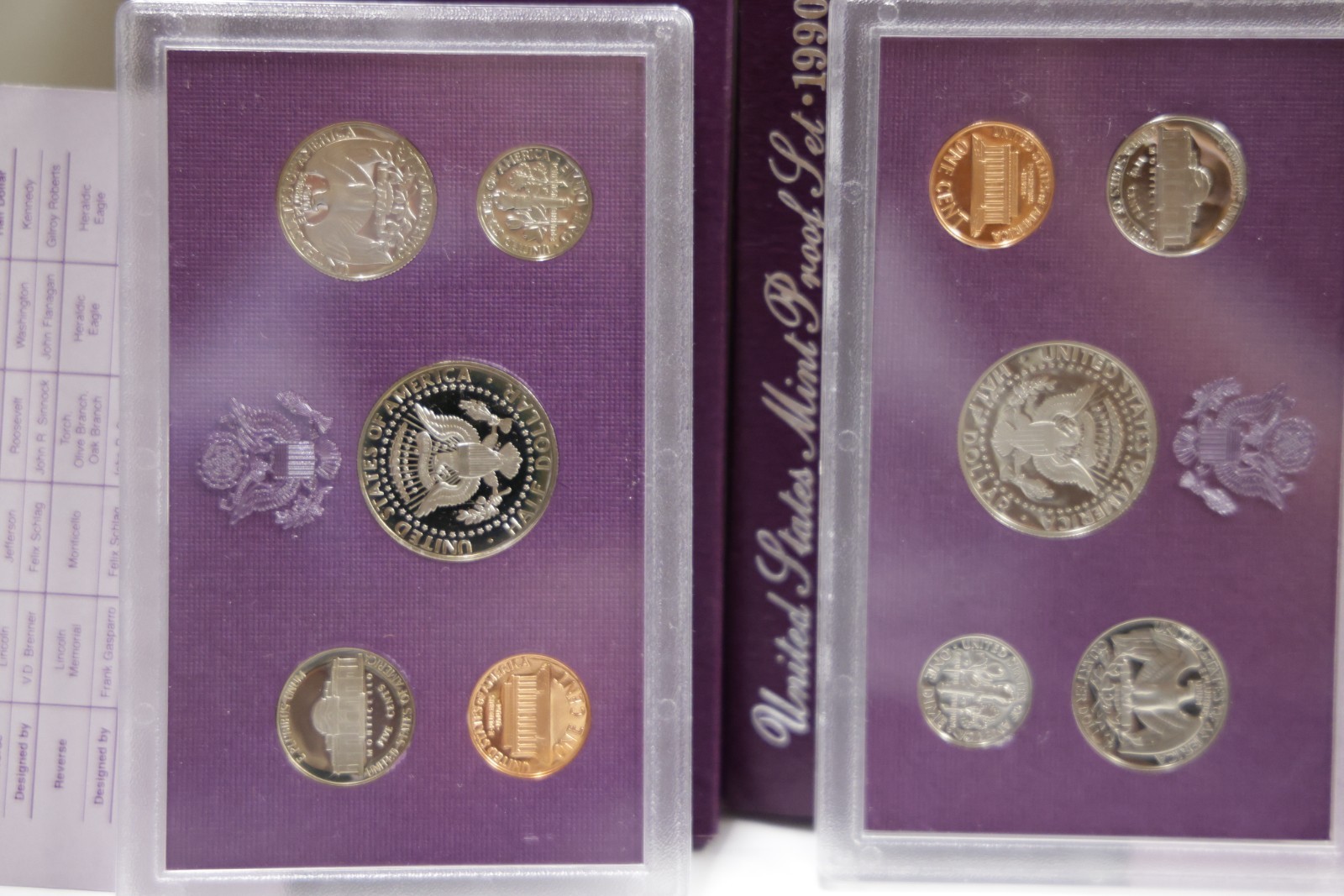 1989 S & 1990 S US Official Proof Set Original