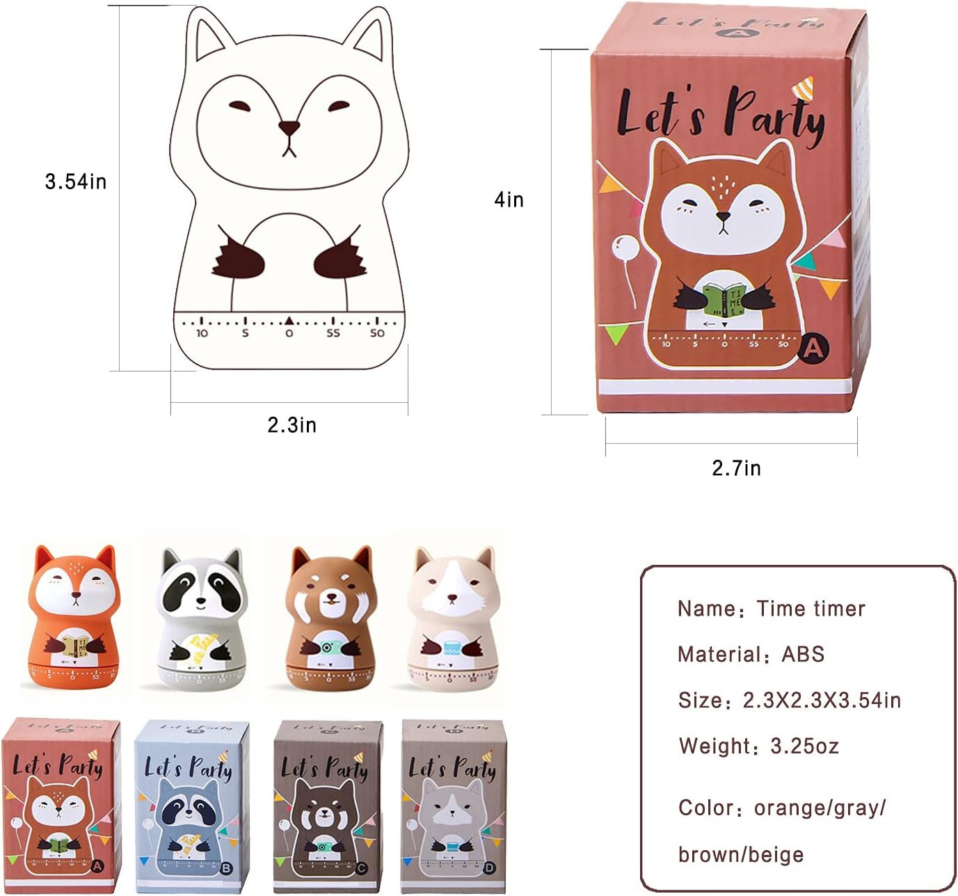 2 Pack Cute Kitchen Timer,100% Mechanical Timer for Kids,60 Minute Egg Timer for