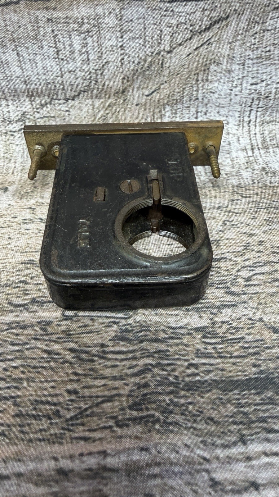 Vintage Yale Mortise Dead Bolt With Brass Faceplate