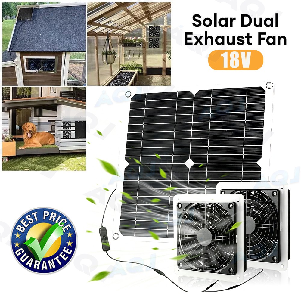 Simple Install 25W Solar Panel Fan Kit for Optimal Air Circulation Outdoors