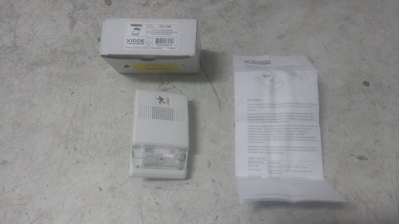 Edwards Signaling EG1-CVM 16 to 33VDC Operating Voltage Chime Strobe (BW)