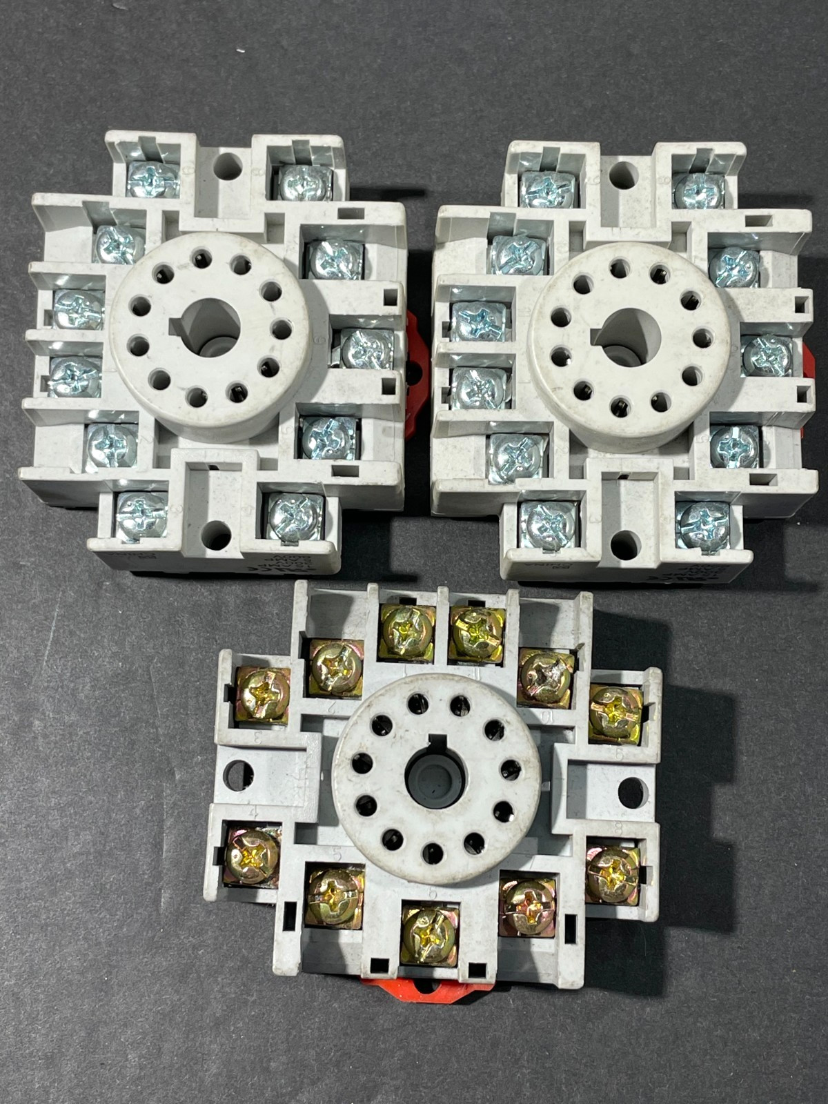 3- Square D 8501NR61 Relay Socket, Series B, 10 Amp 300 Volt, Used, Free US Ship