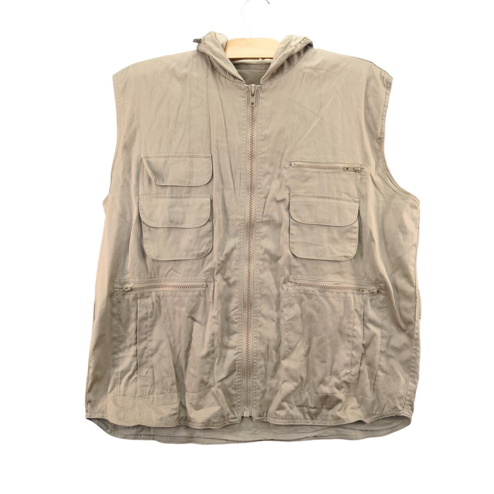 Mens Tru-Spec Enhanced Ranger Full Zip Vest Size XL Zip Pockets Tan