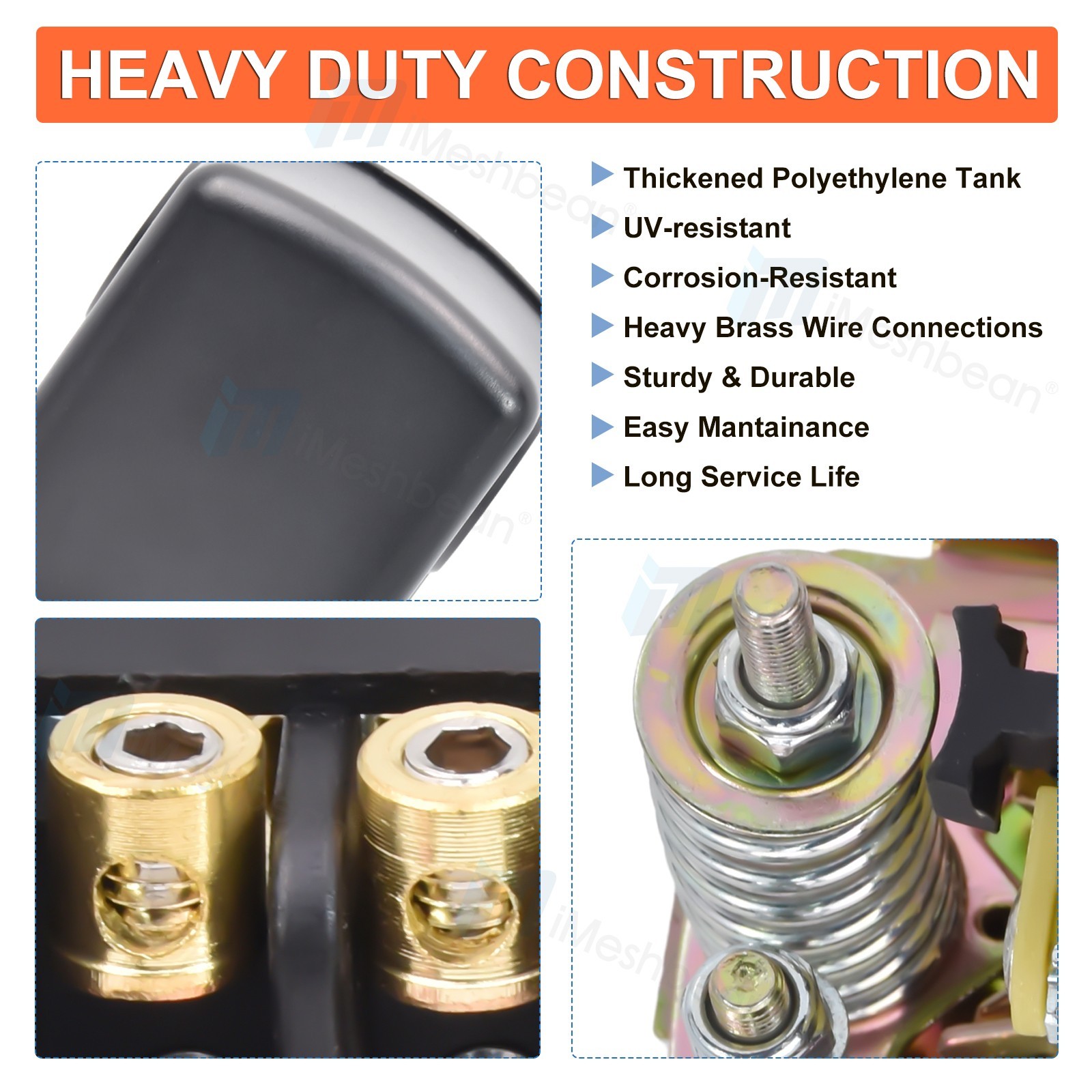 50-70 PSI Well/Water Pump Pressure Control Switch Adjustable Double Spring Pole