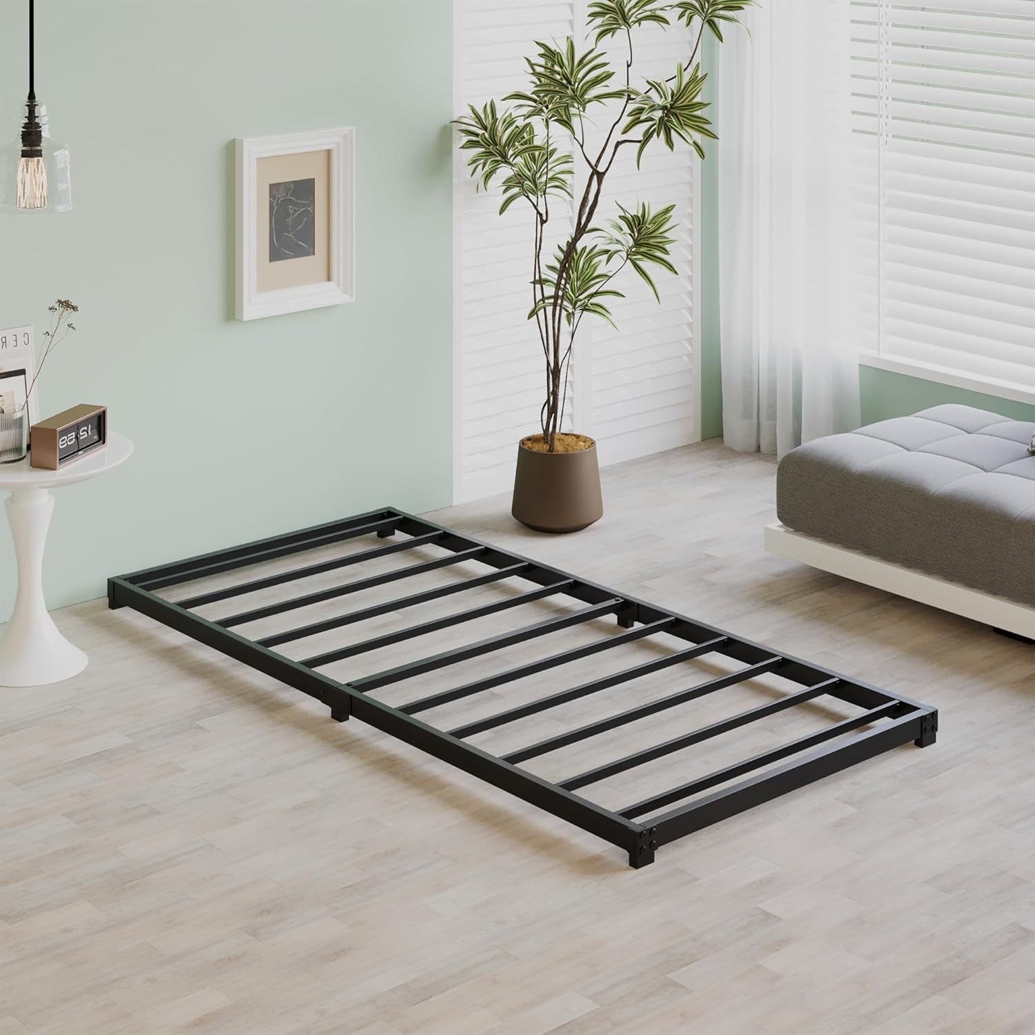 3 Inch Low Twin Bed Frames Heavy Duty Metal Platform No Box Spring Needed Easy