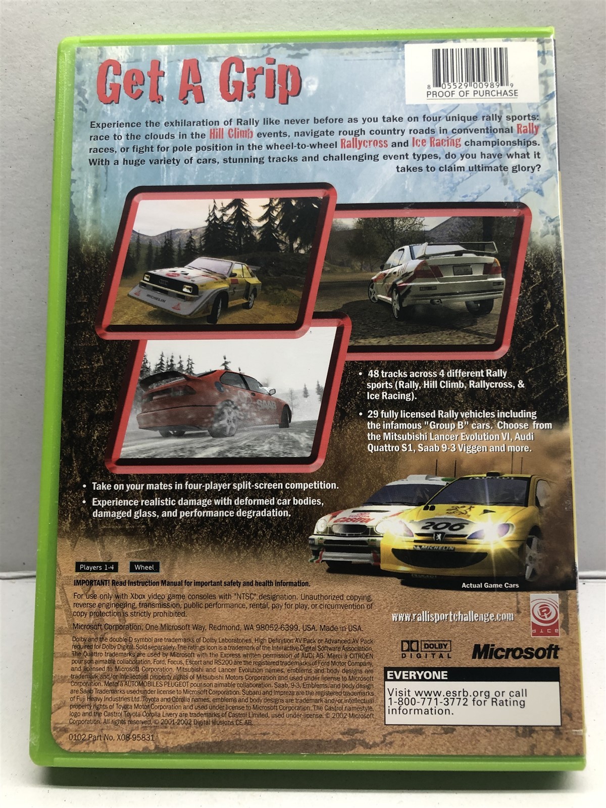 RalliSport Challenge (Microsoft Xbox, 2002) Complete w/ manual - Tested Working