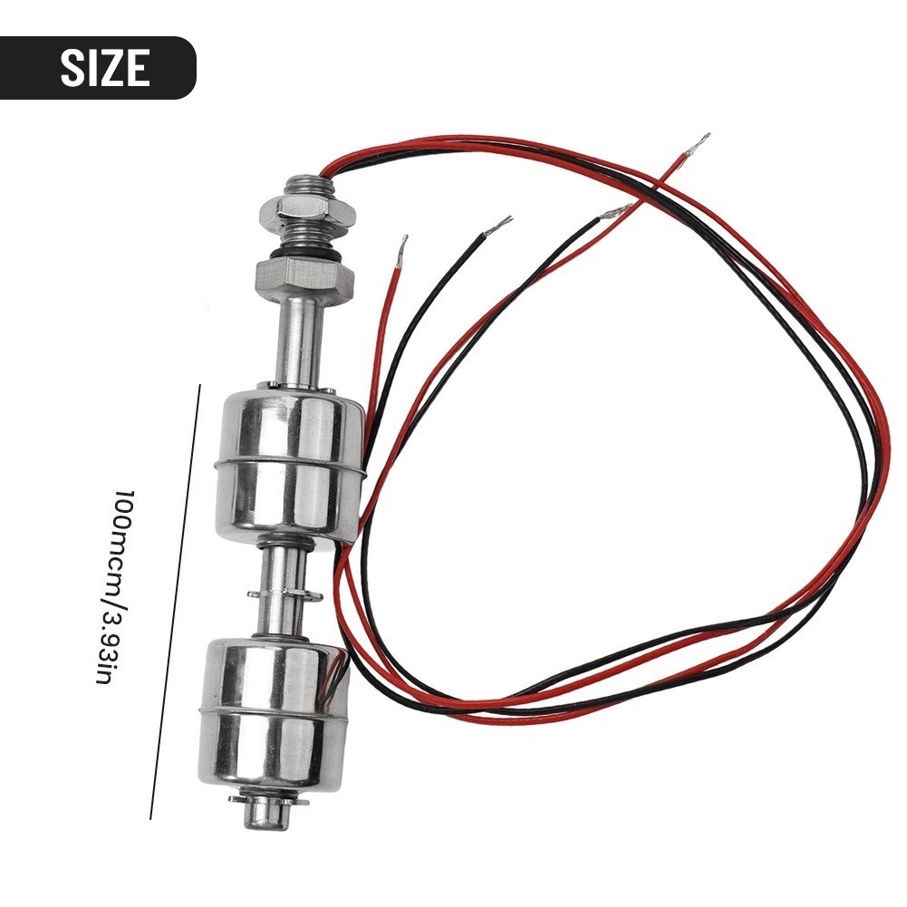 100mm Stainless Steel Double Ball Float Switch Water Level Sensor Controller