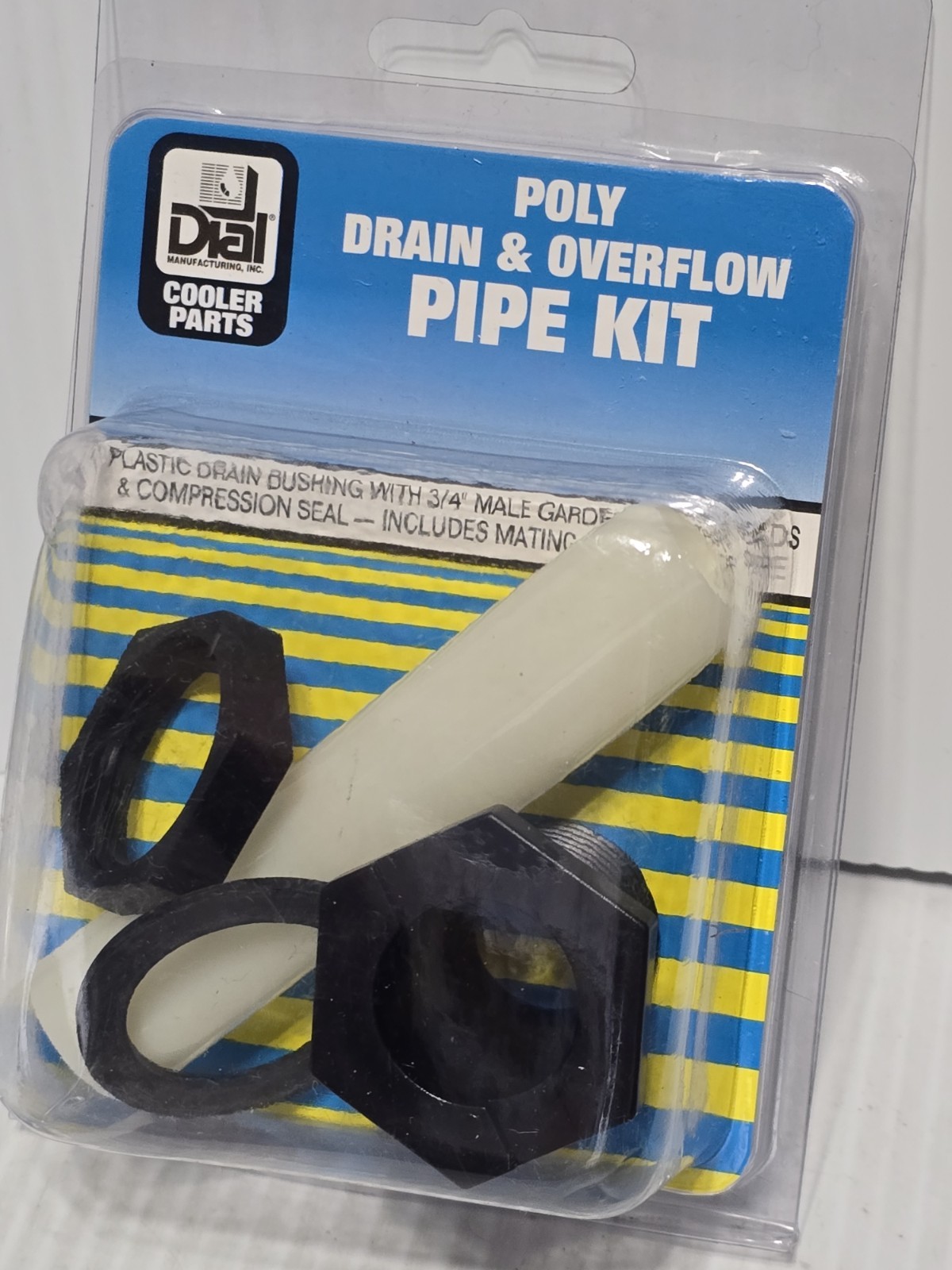 Dial 9249 Black Non-Threaded Poly Drain and Overflow Pipe Kit for Cooler Pan