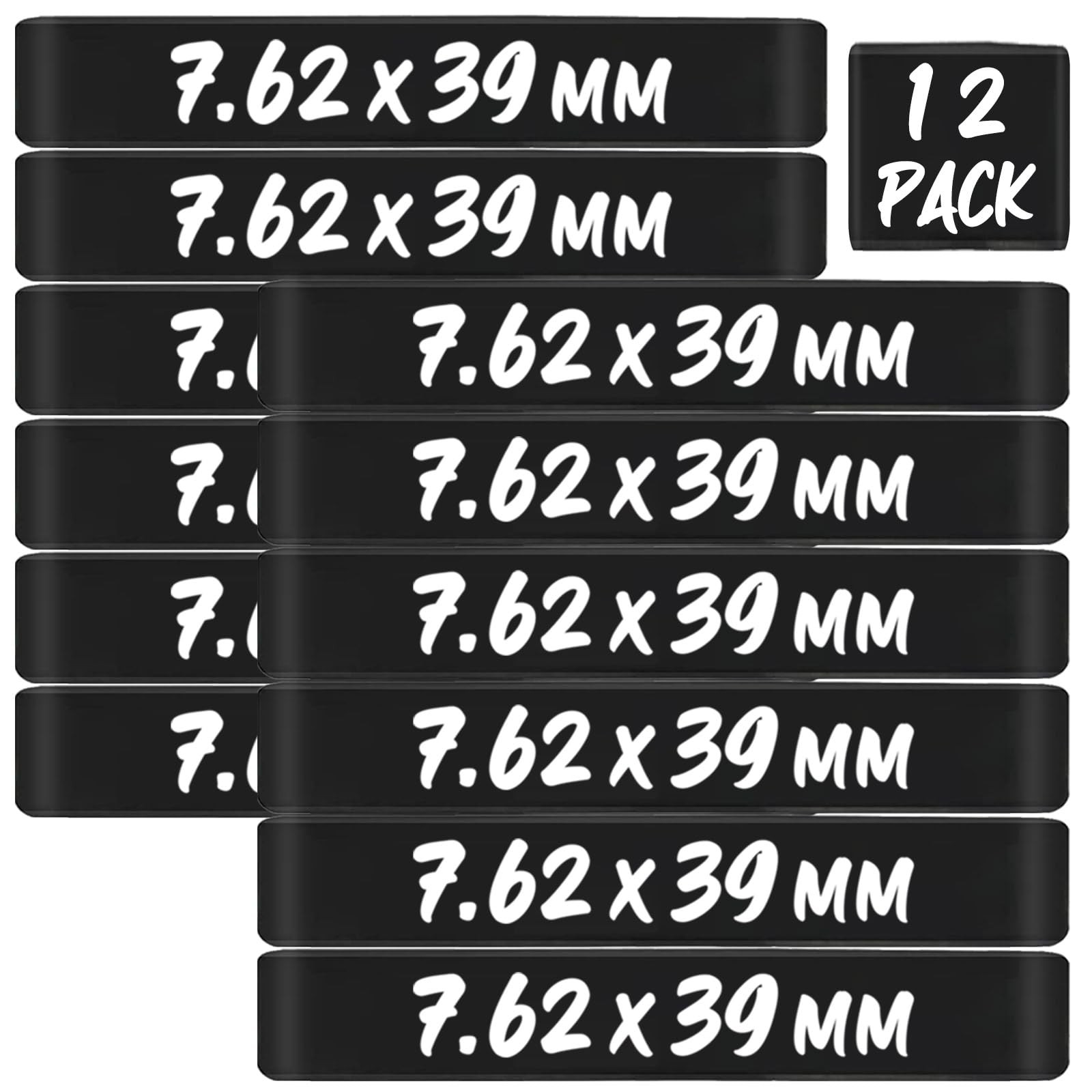 12 Pack Magsaddle 7.62x39mm Magazine Marking Bands 7.62x39 Black-White-12Pack