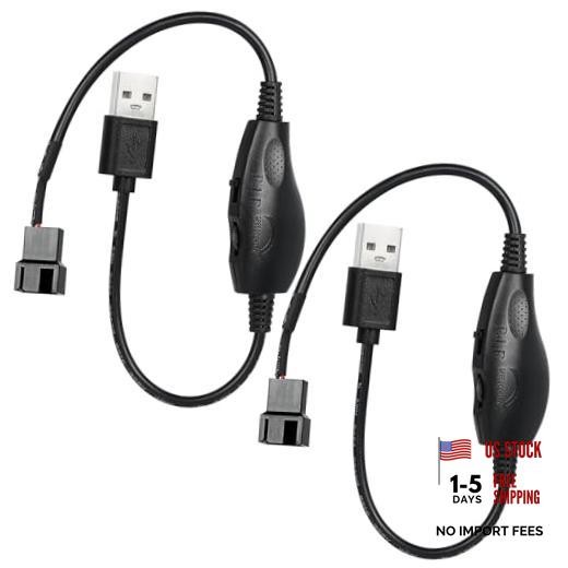 Pack USB 5V to 1V 4-Pin Fan Speed Controller, Max 1V 8W Output, 4 Pin Fan 2