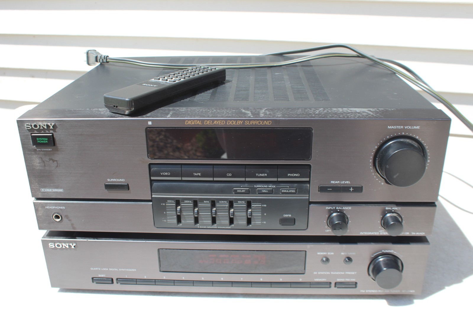 Sony TA-AV431 Integrated Amplifier & ST-JX431 Stereo Tuner Tested REMOTE Bundle