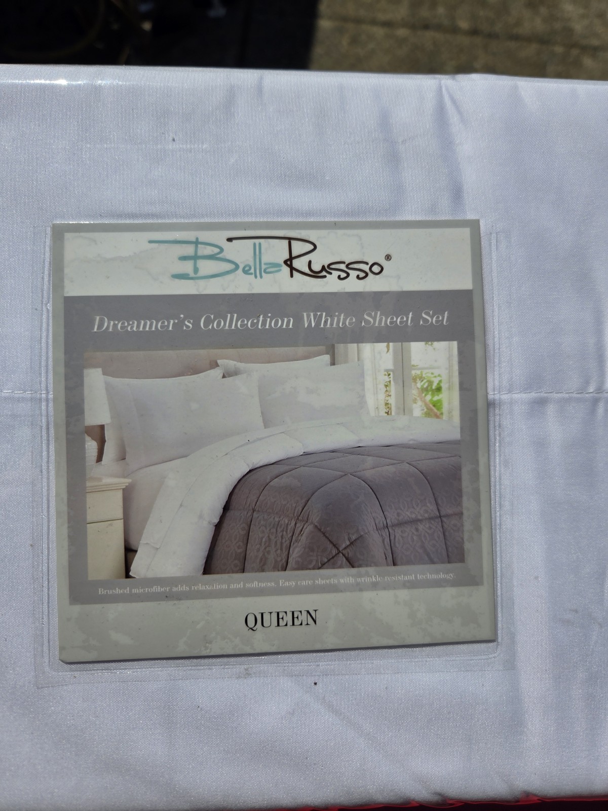 Brand New Bella Russo Dreamer’s Collection Queen Size 4 Piece White Sheet Set!