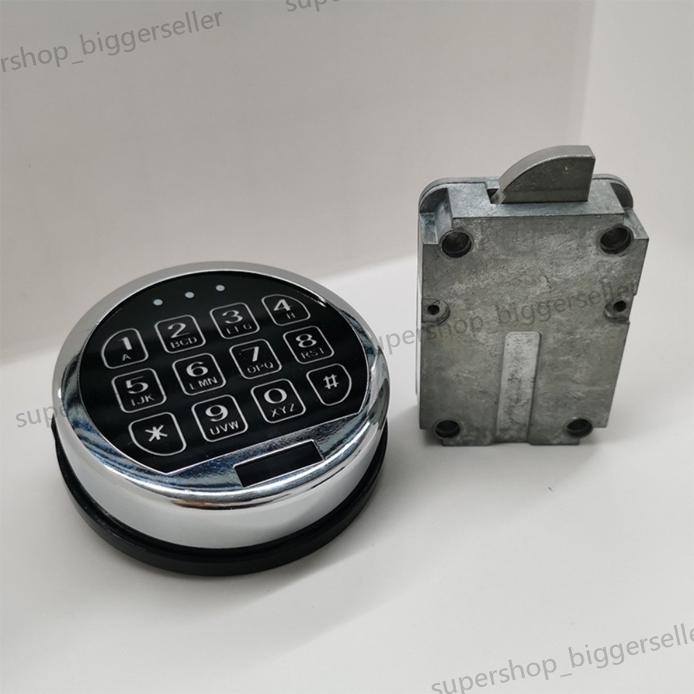 Electronic Safe Lock LED Keypad Chrome Gun Safe Lock Replacement With Swing Bolt